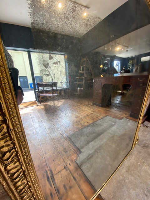 large antique gilt & gesso mirror of the highest quality
