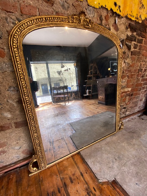large antique gilt & gesso mirror of the highest quality