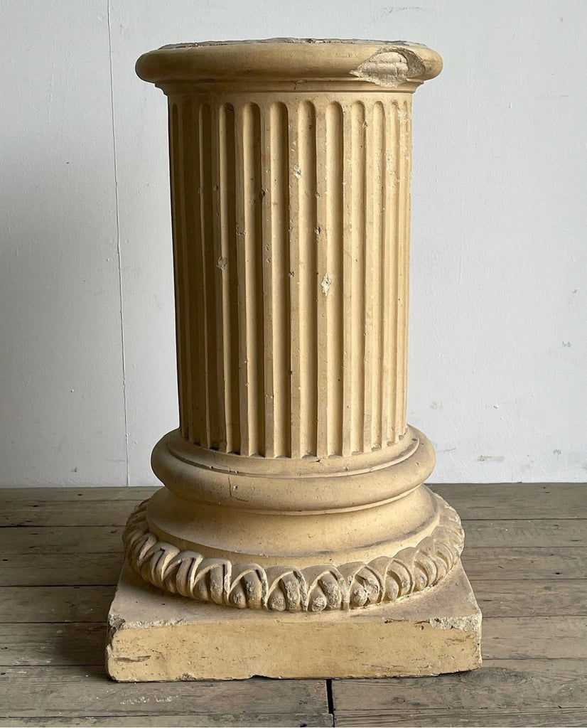 antique victorian buff terracotta architectural garden plinth