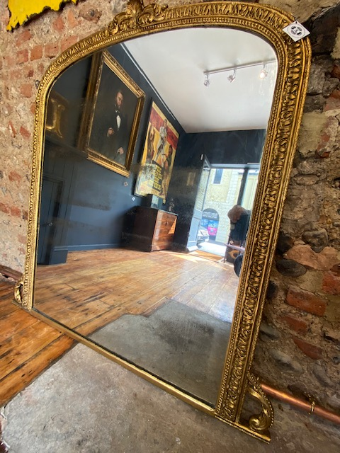 large antique gilt & gesso mirror of the highest quality