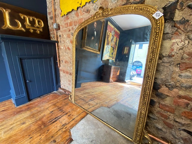 large antique gilt & gesso mirror of the highest quality