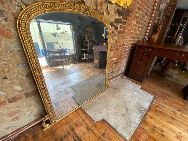 large antique gilt & gesso mirror of the highest quality