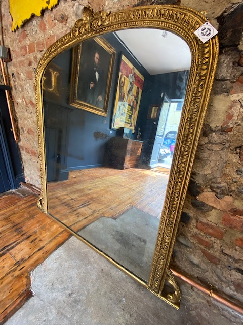 large antique gilt & gesso mirror of the highest quality
