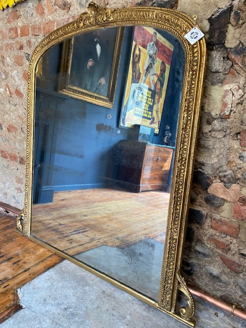 large antique gilt & gesso mirror of the highest quality
