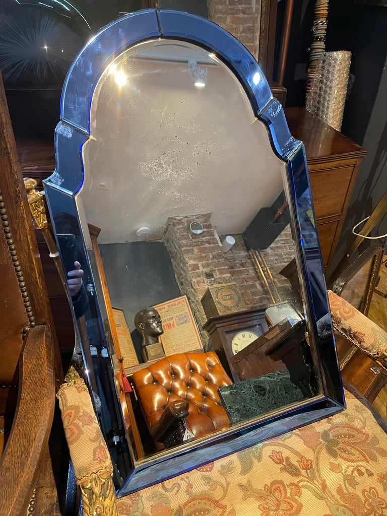 antique art deco cobalt blue murano pier mirror