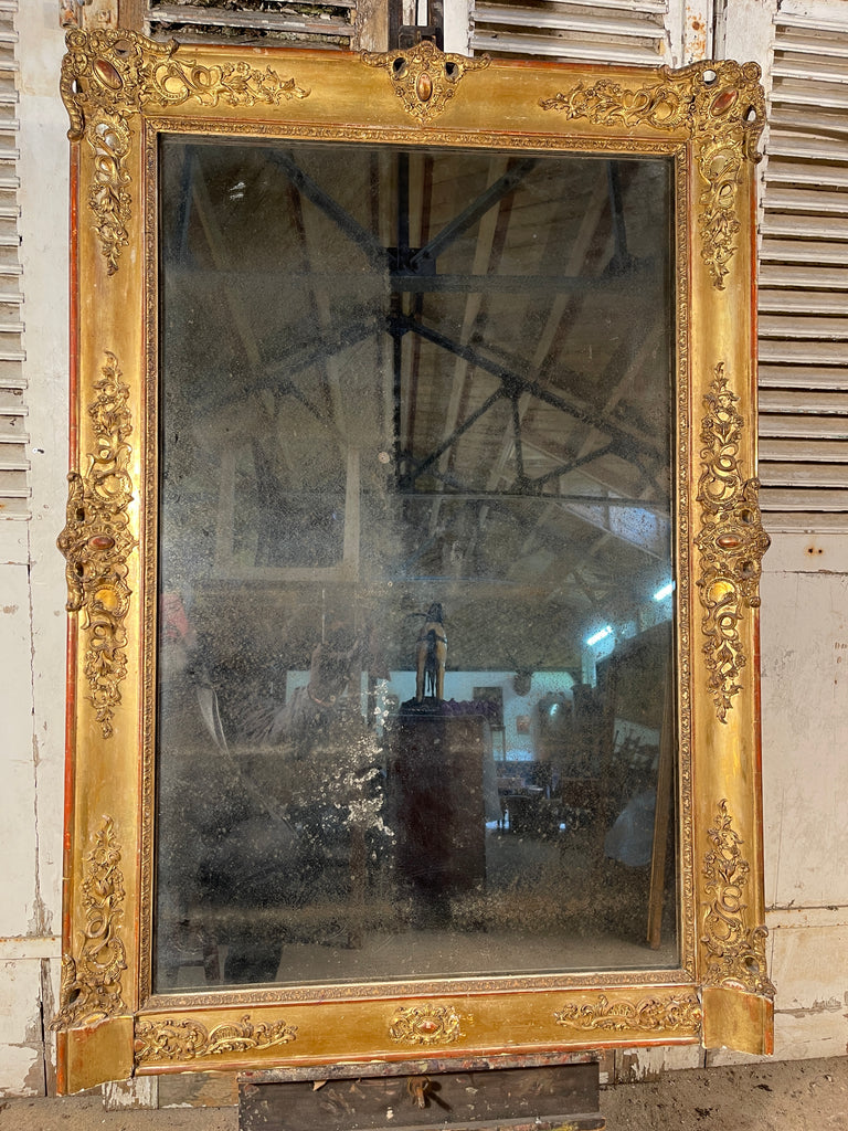 antique french restoration period louis philippe xviii gilt  mirror circa 1820