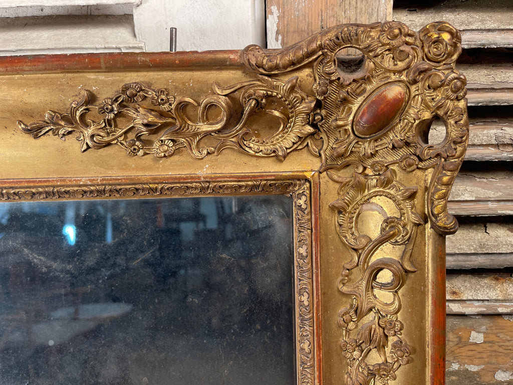 antique french restoration period louis philippe xviii gilt  mirror circa 1820