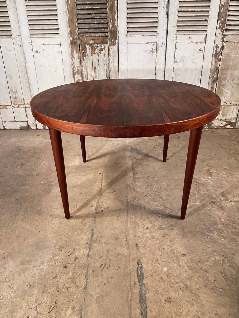 rare set of original midcentury erik buch model 49 chairs with matching circular rosewood dining table circa 1949