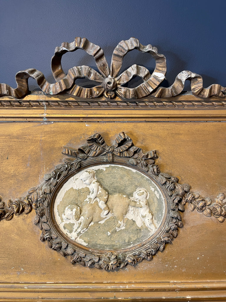 antique 6ft tall french gilt & gesso mirror circa 1850