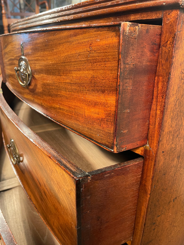 an exceptional regency flame mahogany bow front chest of drawers circa 1830
