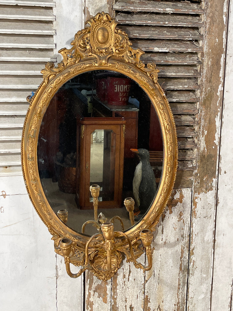 beautiful antique girandole rococo gilt & gesso mirror circa 1770