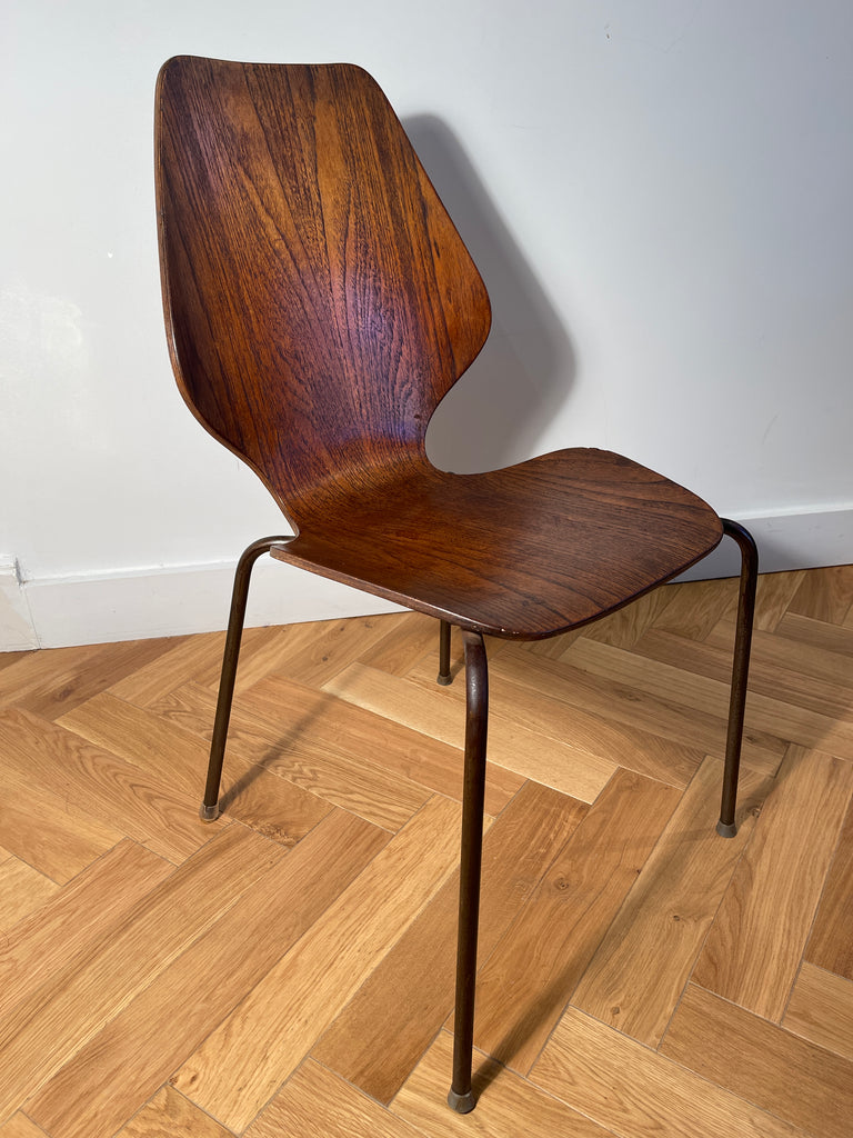 rare set of six original arne jacobsen midcentury rosewood dining chairs