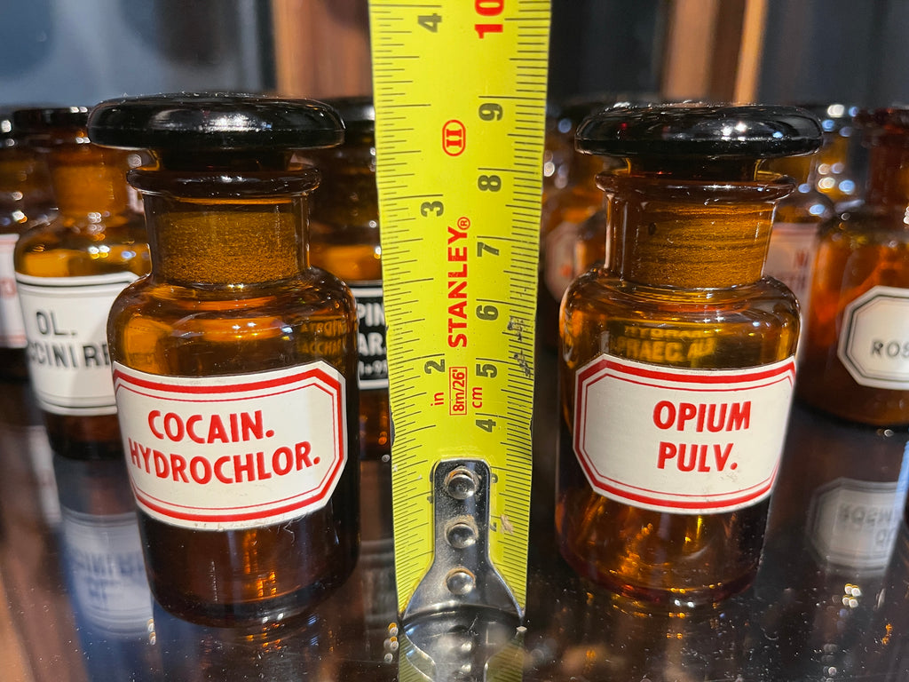 vintage chemists apothecary glass bottles