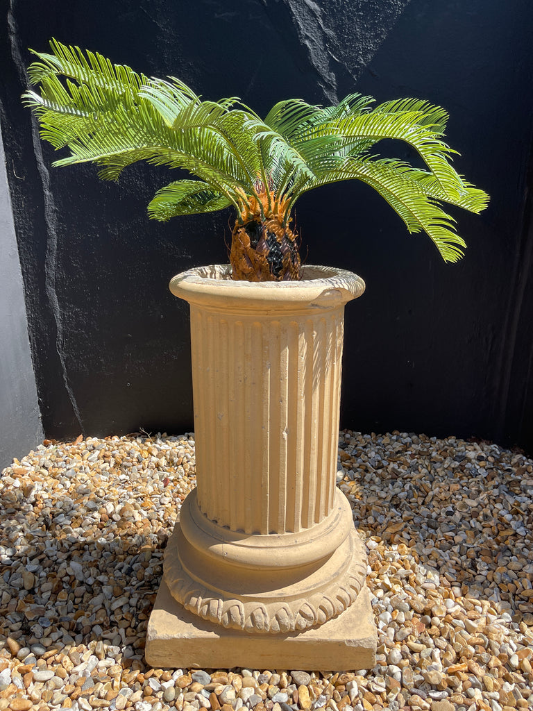 antique victorian buff terracotta architectural garden plinth