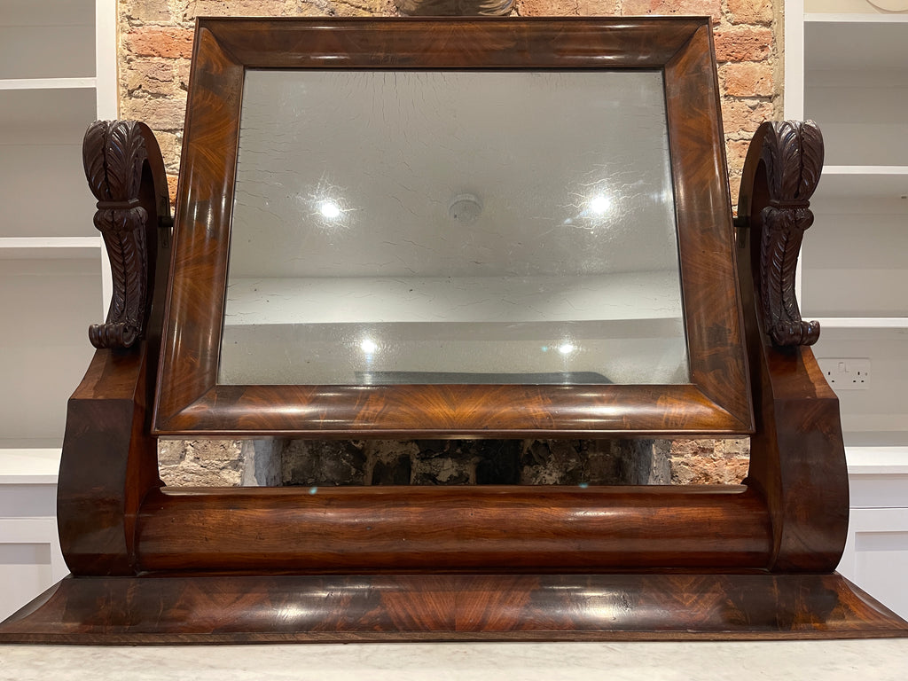 maple & co french empire style flame mahogany & marble console mirror