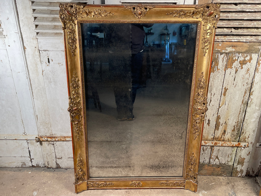 antique french restoration period louis philippe xviii gilt  mirror circa 1820