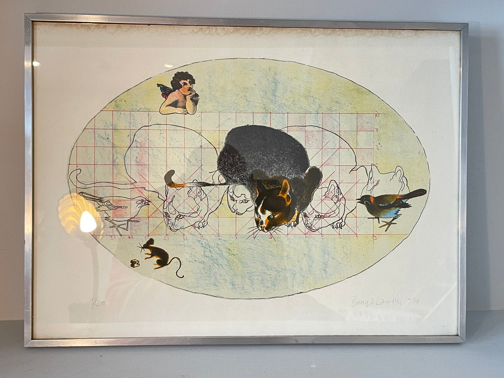 signed rare midcentury modern art by renowned swedish artist bengt landin
