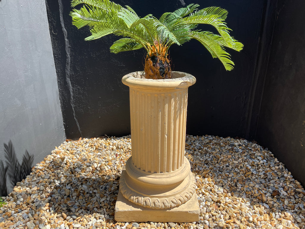 antique victorian buff terracotta architectural garden plinth