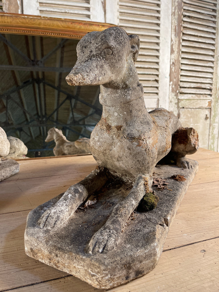 antique regency coade stone greyhound garden dogs