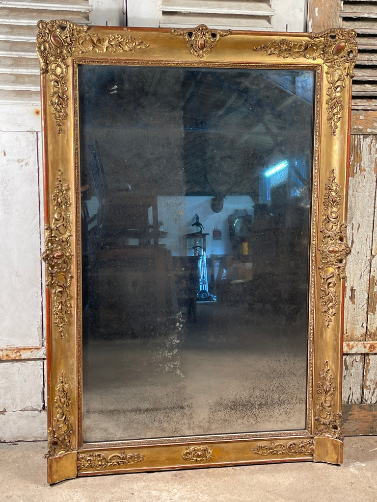 antique french restoration period louis philippe xviii gilt  mirror circa 1820