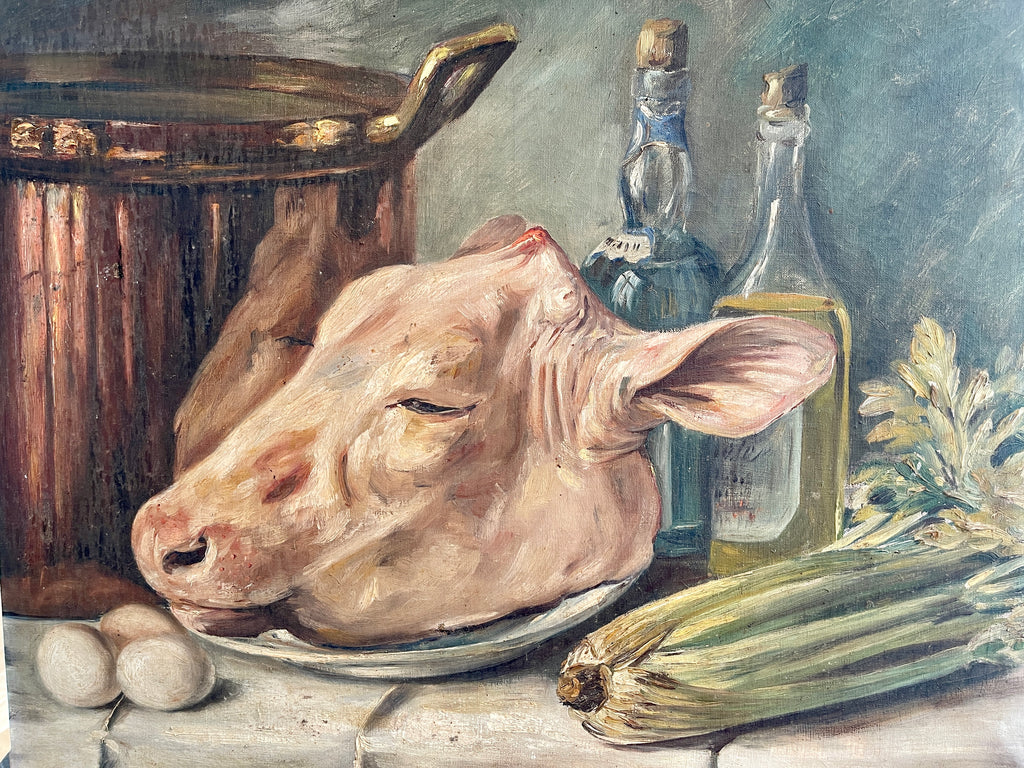 antique oil painting picture by renowned artist tilla simons 1888-1969 featured at the national federation of artists and sculptors of belgium exhibition 1938