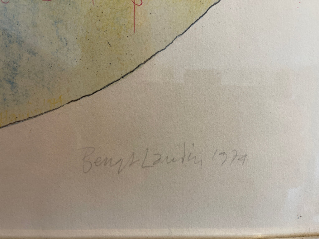signed rare midcentury modern art by renowned swedish artist bengt landin