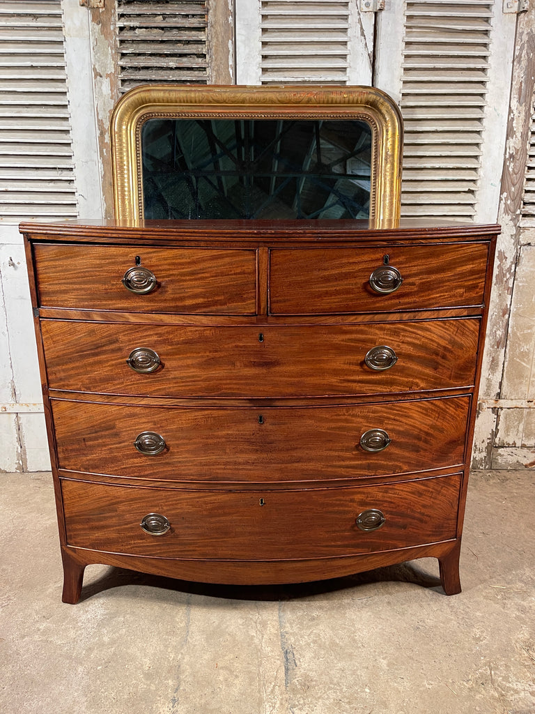 an exceptional regency flame mahogany bow front chest of drawers circa 1830