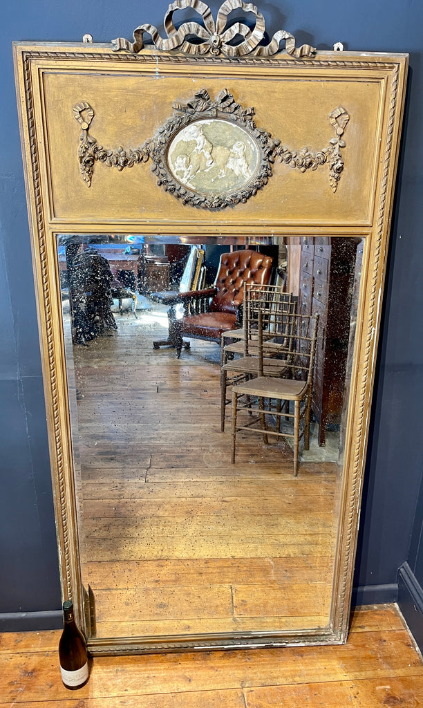 antique 6ft tall french gilt & gesso mirror circa 1850