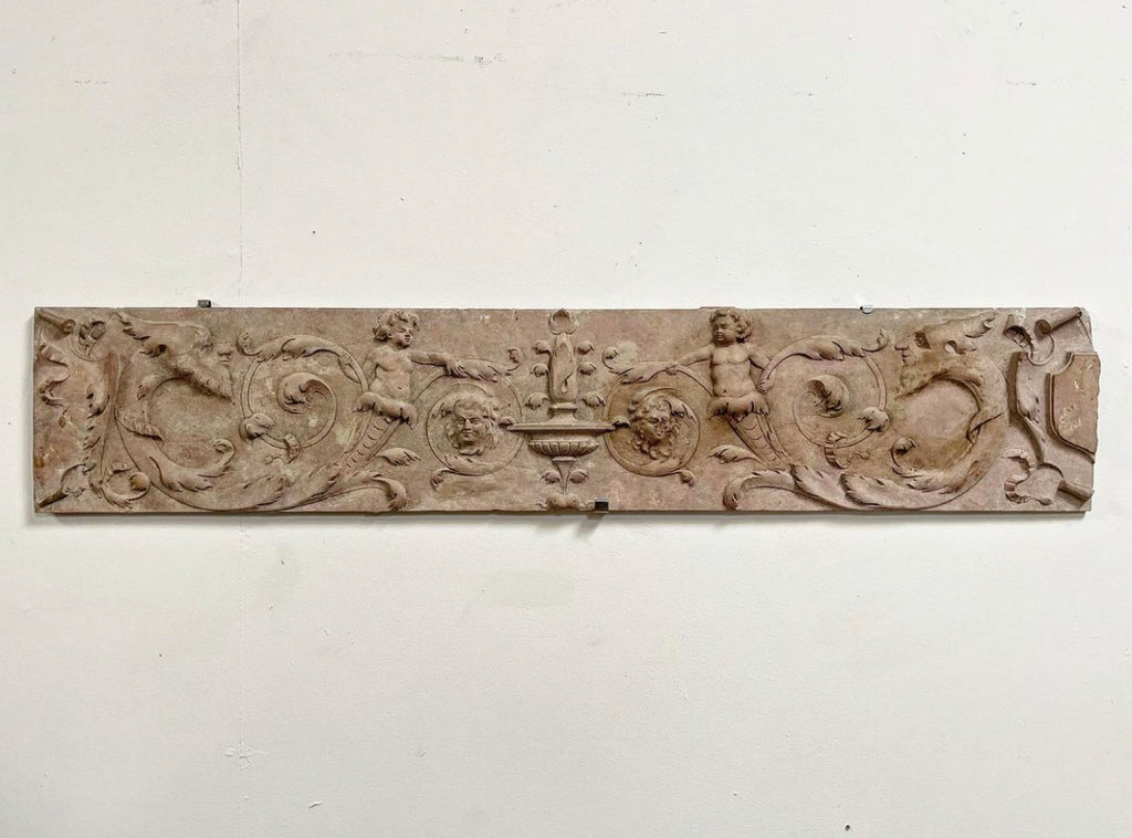 an exquisite large ornate early antique decorative renaissance terracotta frieze wall plaque panel circa 1700