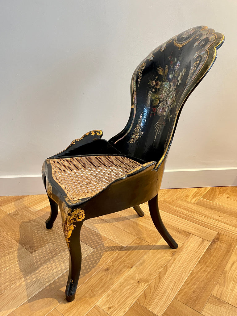 parcel gilt papier mâché mother of pearl chair 1838