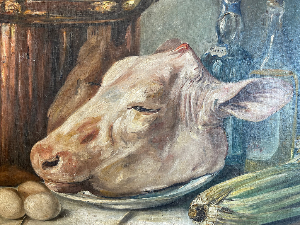 antique oil painting picture by renowned artist tilla simons 1888-1969 featured at the national federation of artists and sculptors of belgium exhibition 1938