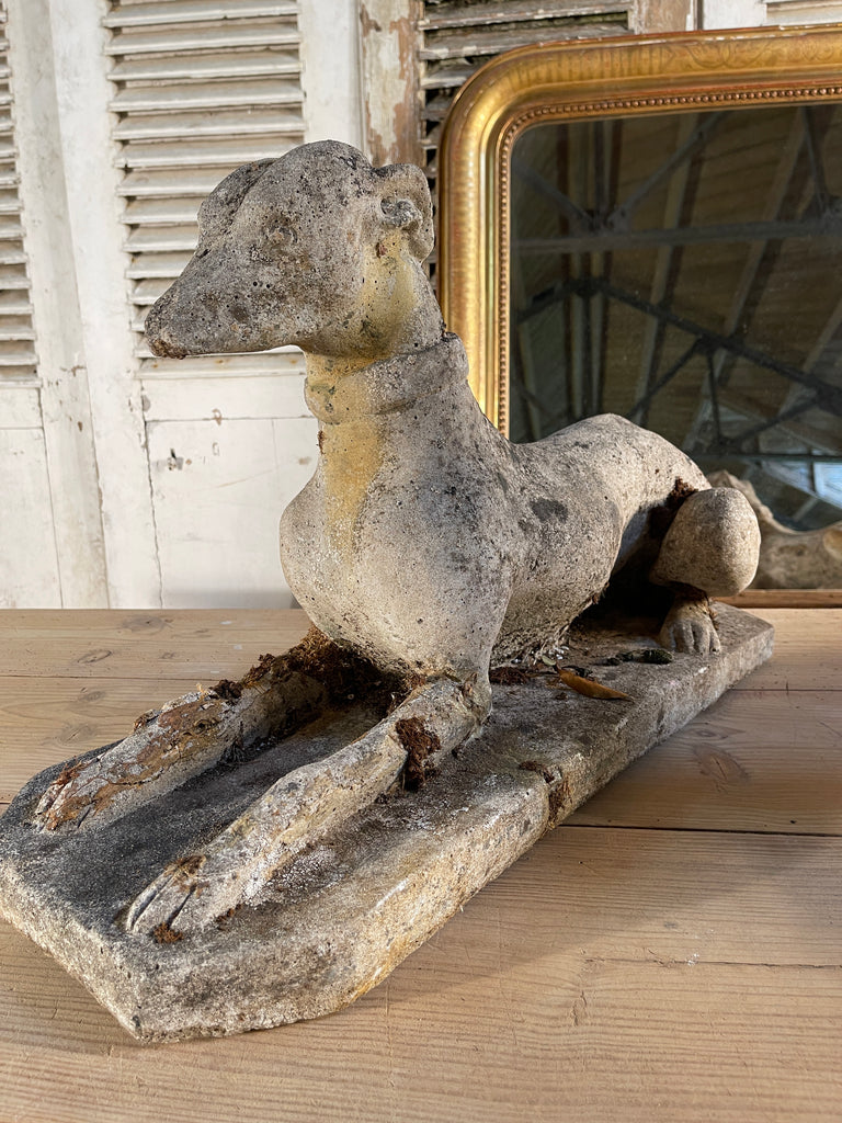 antique regency coade stone greyhound garden dogs