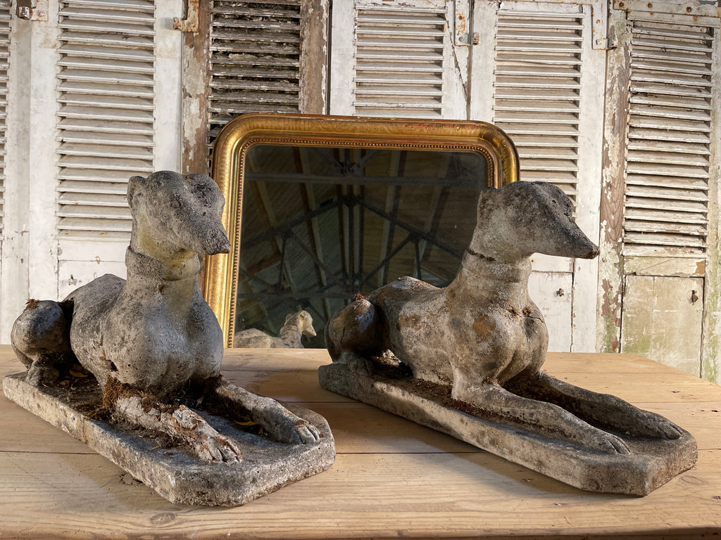 antique regency coade stone greyhound garden dogs