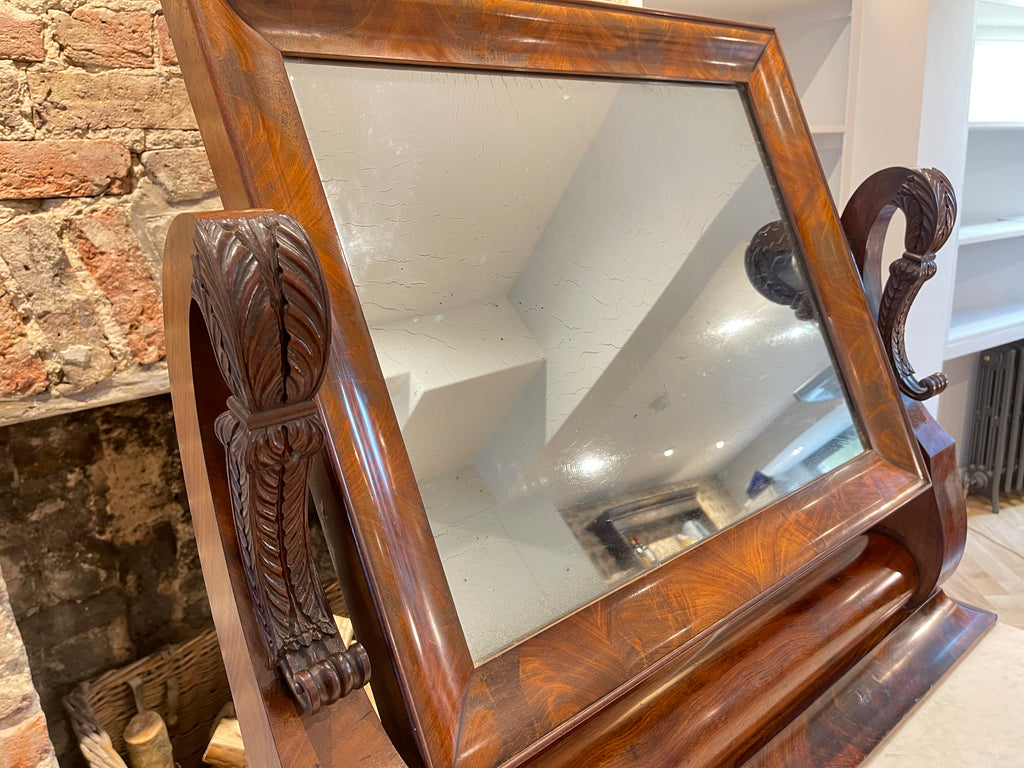 maple & co french empire style flame mahogany & marble console mirror