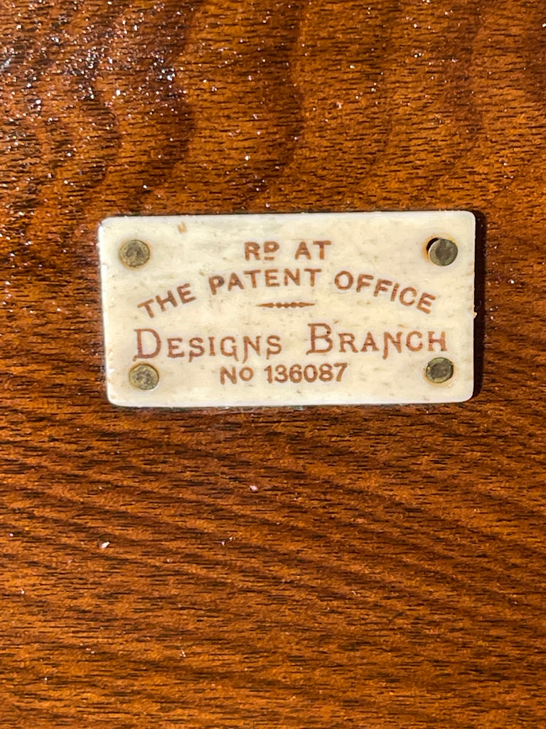 rare early liberty & co canterbury with liberty red paper label & ivorine patent plaque circa 1900