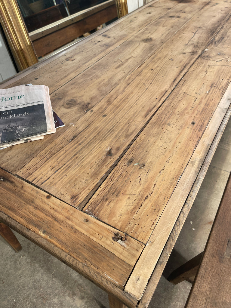 antique french provincial farmhouse elm refectory kitchen dining table circa 1820