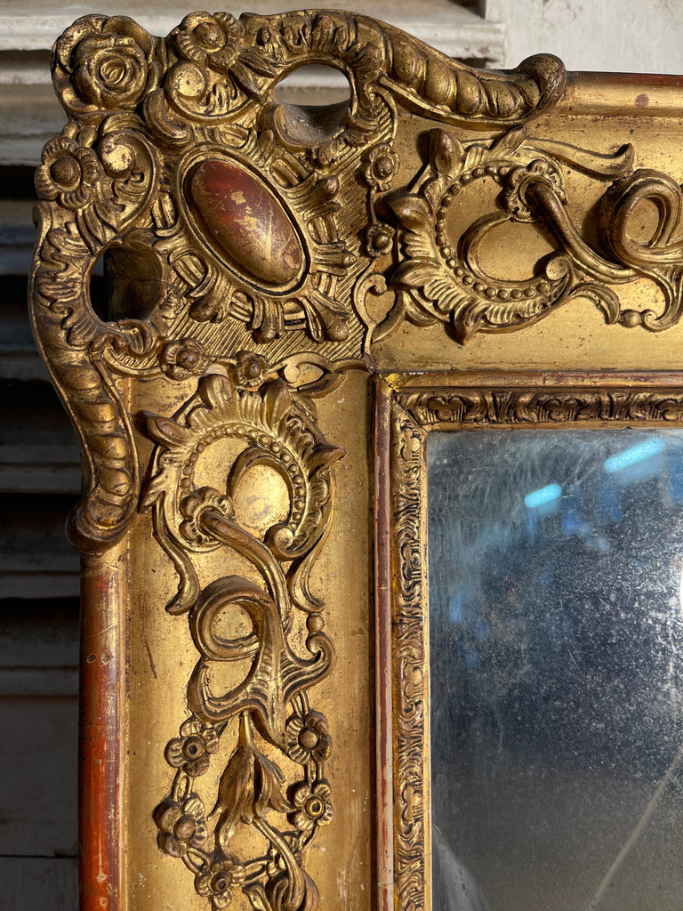 antique french restoration period louis philippe xviii gilt  mirror circa 1820