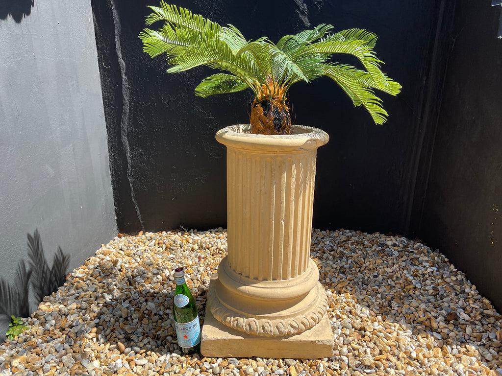 antique victorian buff terracotta architectural garden plinth