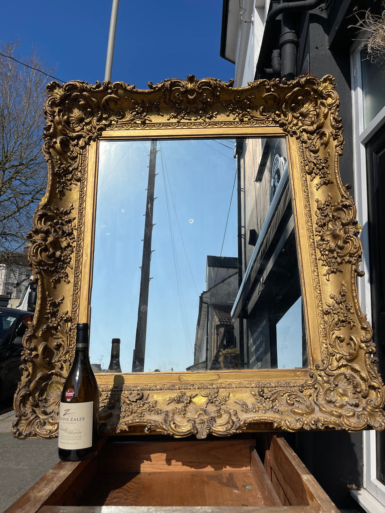 antique victorian rococo gilt & gesso mirror circa 1830