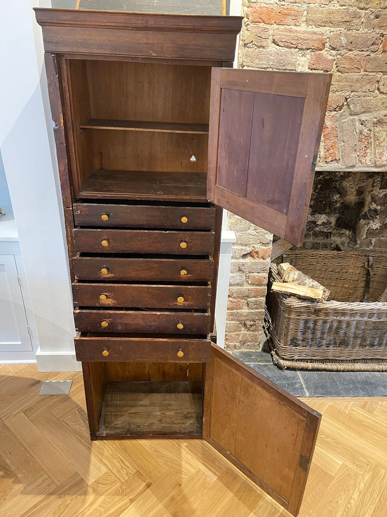 antique station masters mahogany cabinet
