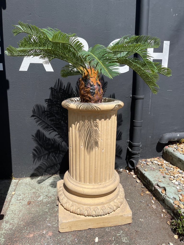 antique victorian buff terracotta architectural garden plinth