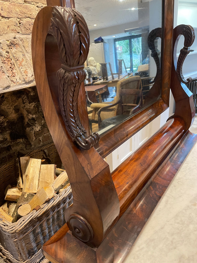 maple & co french empire style flame mahogany & marble console mirror