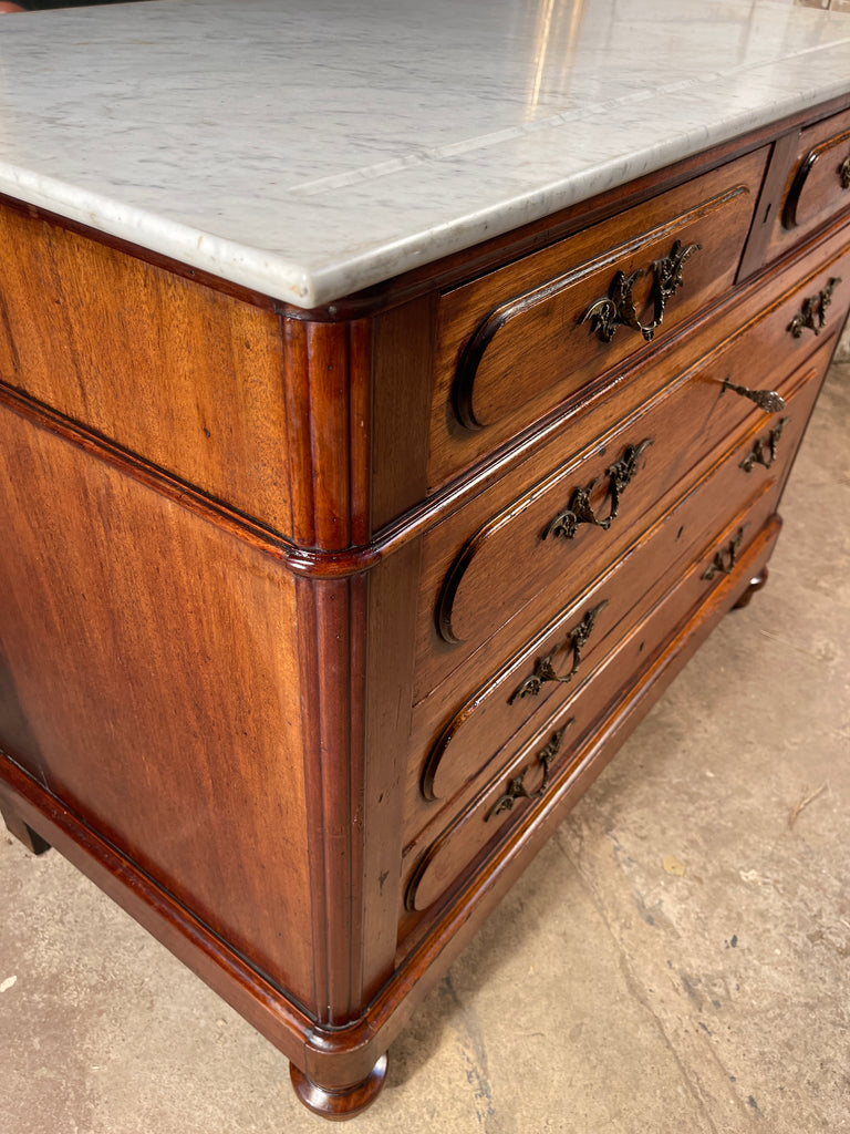 antique french empire marble commode oak chest drawers circa 1880