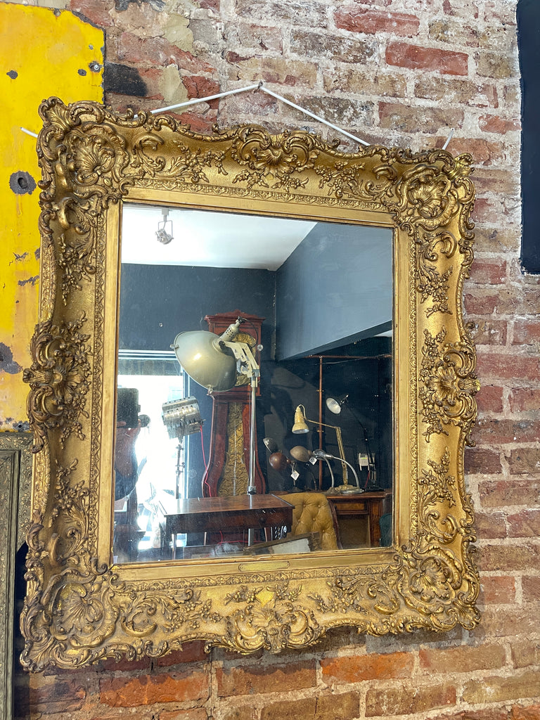 antique victorian rococo gilt & gesso mirror circa 1830
