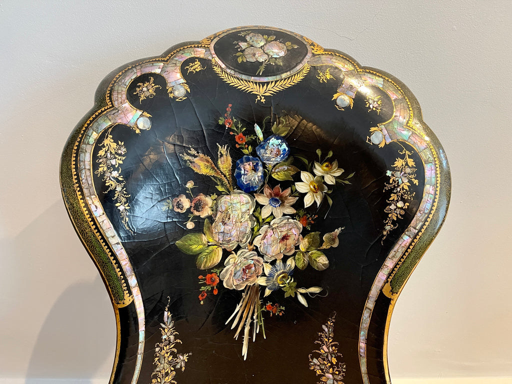 parcel gilt papier mâché mother of pearl chair 1838