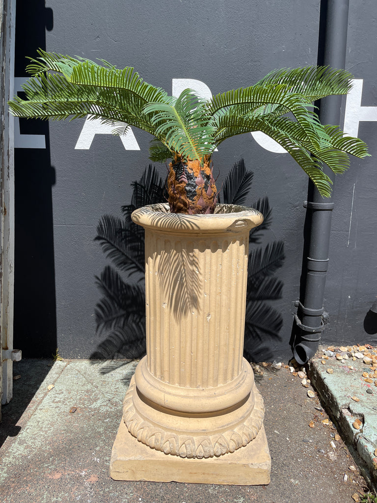 antique victorian buff terracotta architectural garden plinth