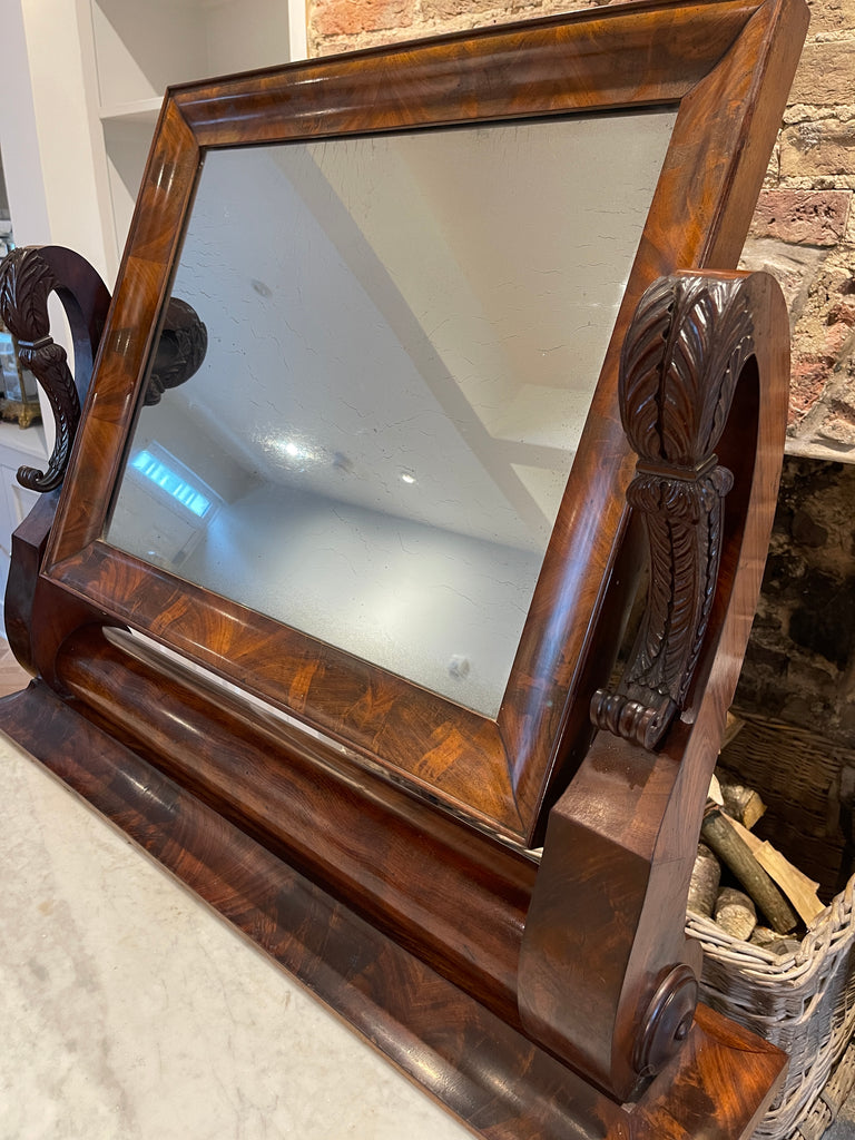 maple & co french empire style flame mahogany & marble console mirror