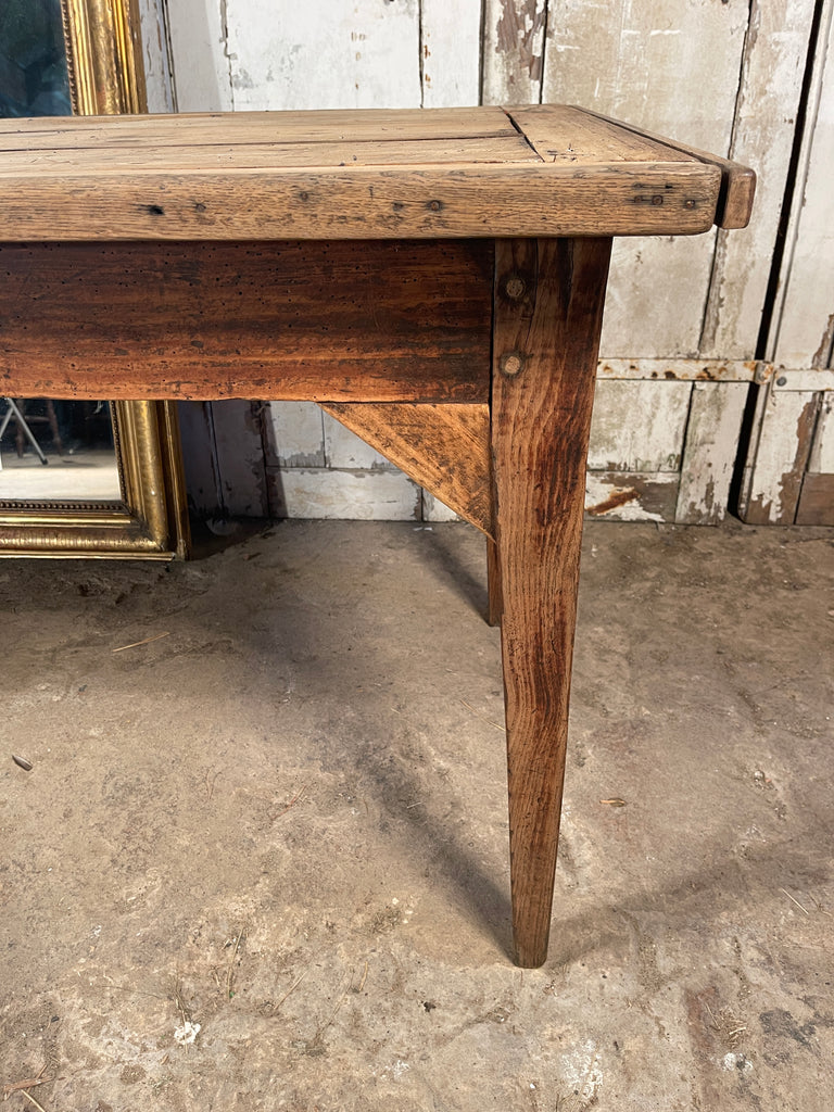antique french provincial farmhouse elm refectory kitchen dining table circa 1820