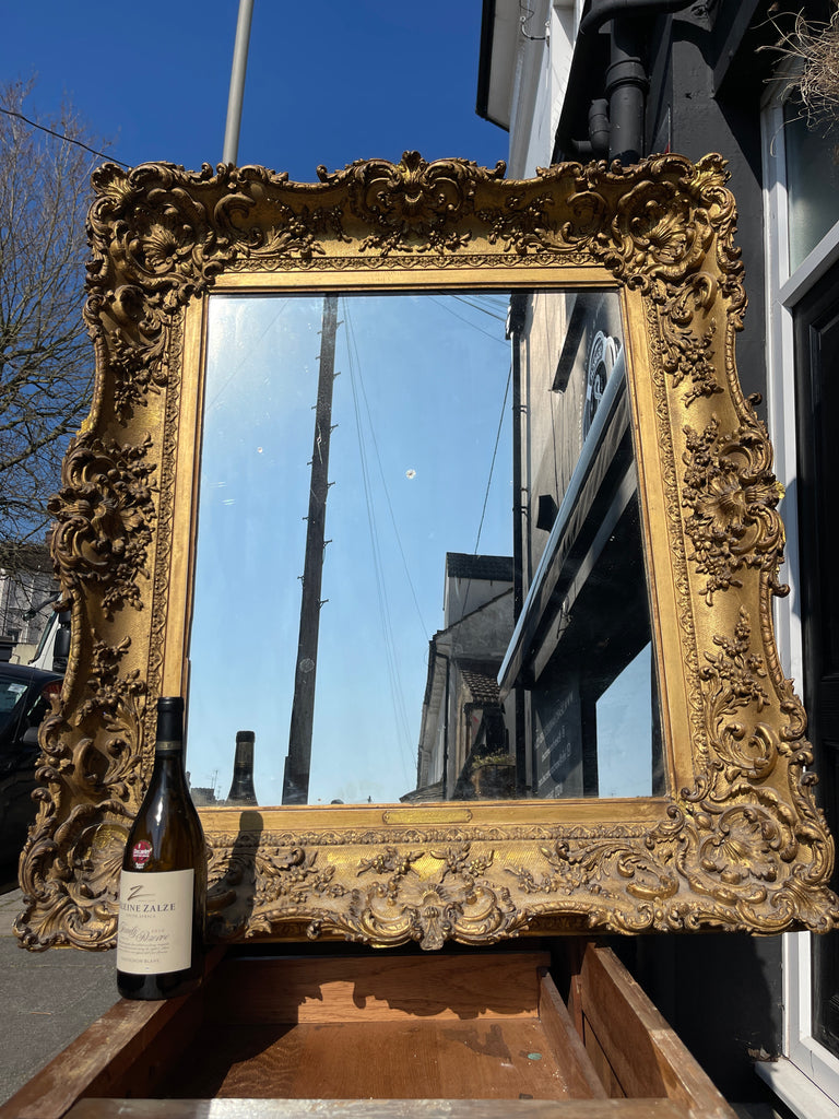 antique victorian rococo gilt & gesso mirror circa 1830
