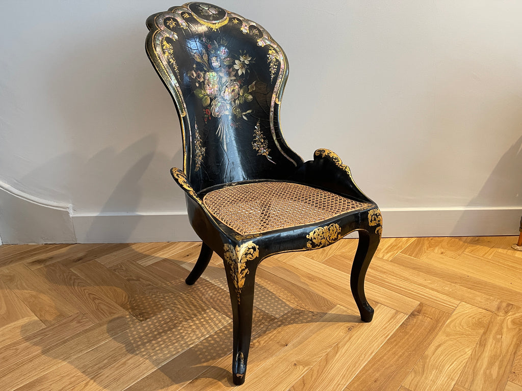 parcel gilt papier mâché mother of pearl chair 1838